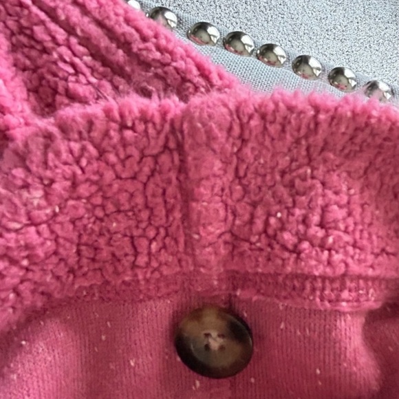 L.L.Bean Women’s Speckled Pink Fleece Button Down Jacket Warm Cozy Size M - Picture 10 of 13